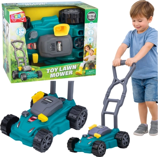 Tondeuse de jardin pour enfants à pousser avec lumières et sons – turquoise