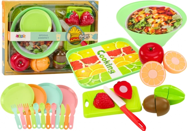 Ensemble de découpe de fruits Couverts à salade Plateau de service 25 pcs