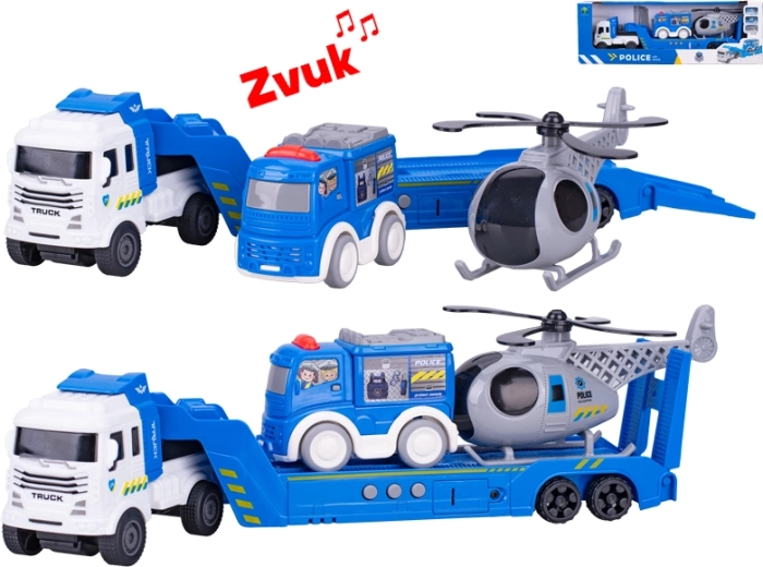 Camion à inertie avec sons, 30 cm – set de police