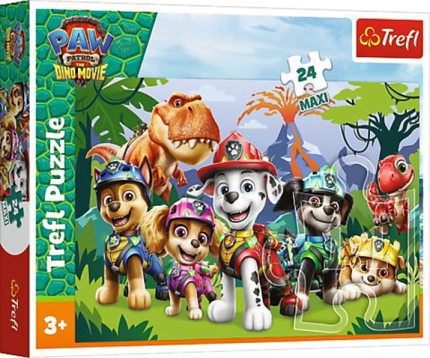 Maxi puzzle 24 pièces Paw Patrol Dino Movie – amitié préhistorique 60 × 40 cm