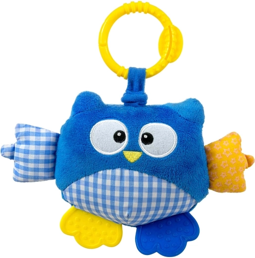 Porte-clés peluche hibou bleu