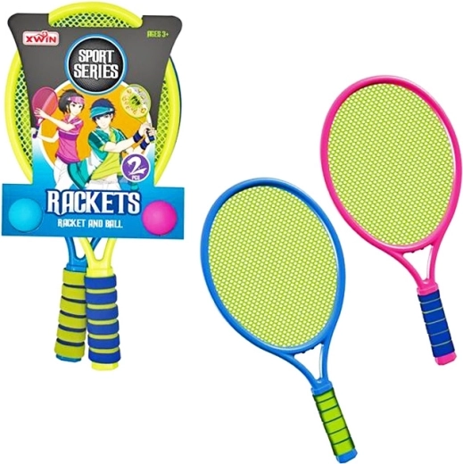 Set de tennis pour enfants avec 2 raquettes et 2 balles