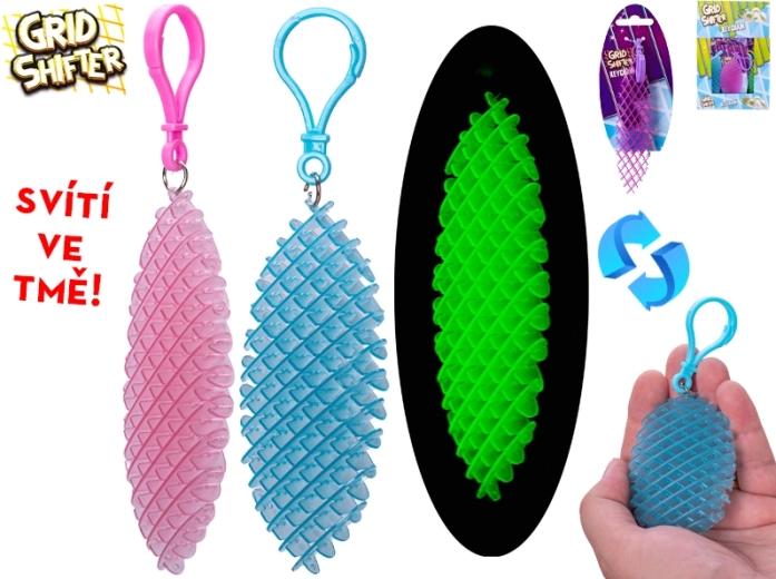 Porte-clés antistress Grid Shifter phosphorescent