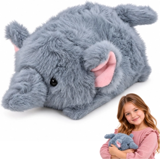 Éléphanteau en peluche gris 16 cm