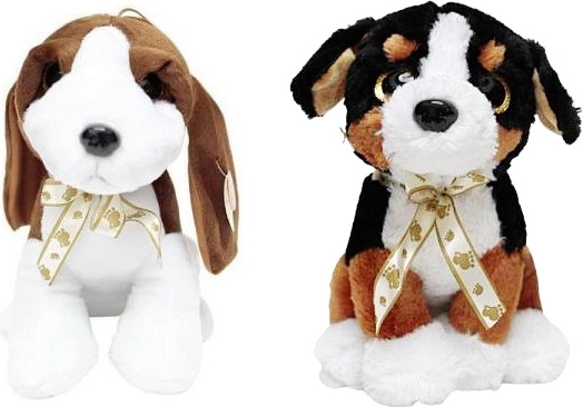 Chien en peluche avec nœud – grand