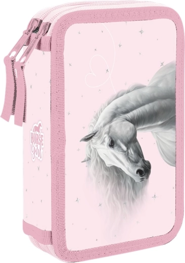 Trousse scolaire double étage Cheval Romantic – vide