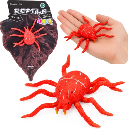 Figurine réaliste en caoutchouc d’araignée rouge 12 cm