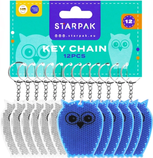 Porte-clés réfléchissant hibou - 1 pièce