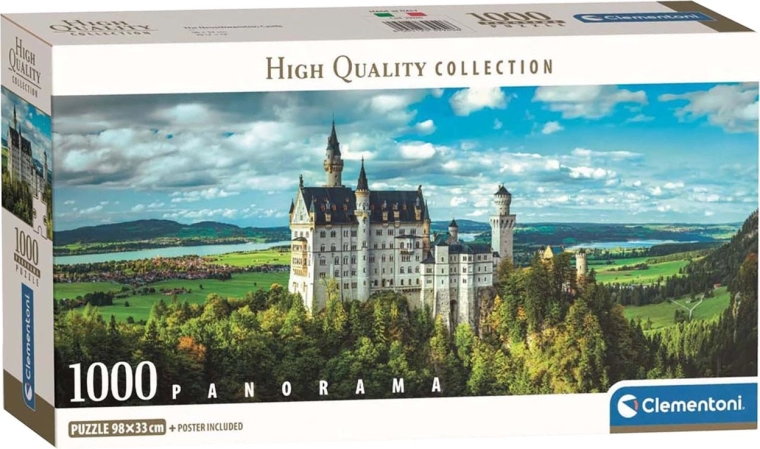 Puzzle panoramique CLEMENTONI – château de Neuschwanstein, 1000 pièces
