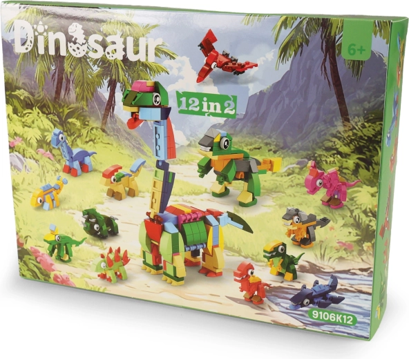 Jeu de construction dinosaures 12 en 1 – set créatif compatible avec d’autres briques