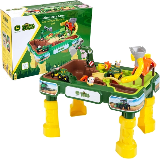 Table de jeu pour enfants avec bac à sable John Deere Ferme