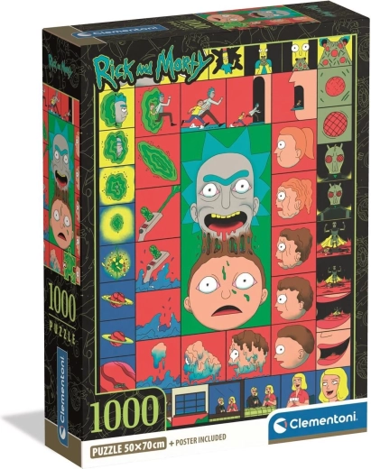 Puzzle CLEMENTONI RICK AND MORTY : moments iconiques, 1000 pièces