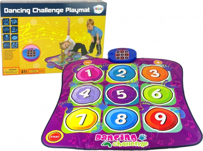 Tapis de danse interactif avec lumières colorées et musique