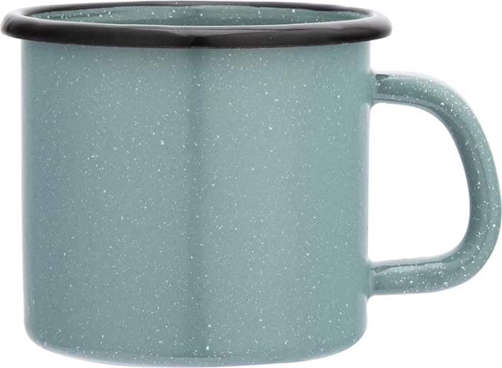 Tasse émaillée couleur sauge 0,45 l à pois