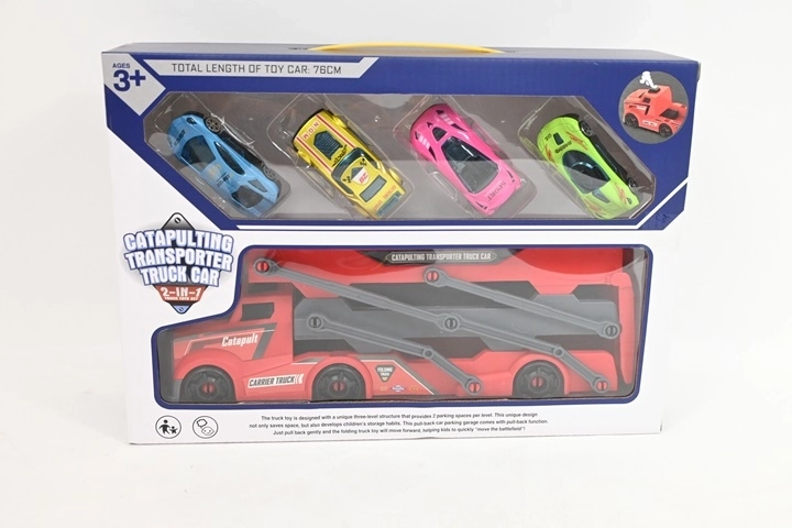 Coffret enfant : camion porte-voitures avec petites voitures