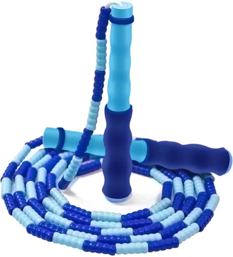 Corde à sauter enfant à perles Merco bleue, 2,8 m