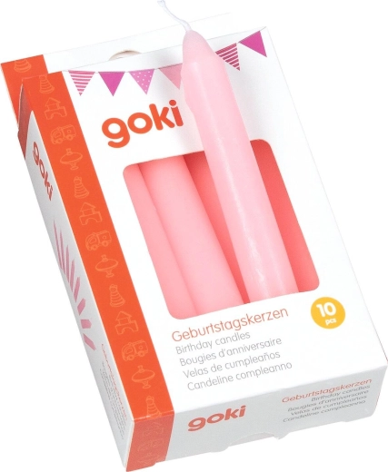 Bougies d’anniversaire roses pour trains - 10 pièces