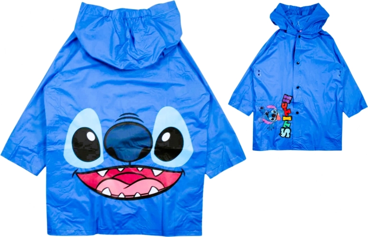 Imperméable pour enfants Disney Stitch bleu avec capuche
