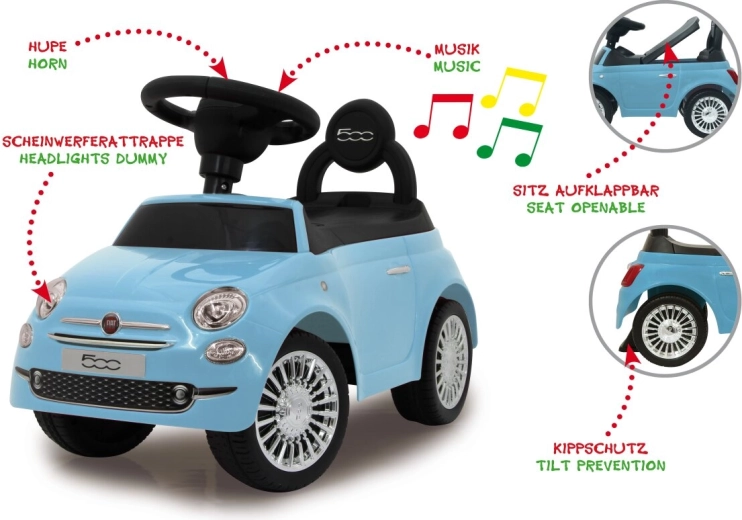 Porteur Jamara Fiat 500 2v1 bleu