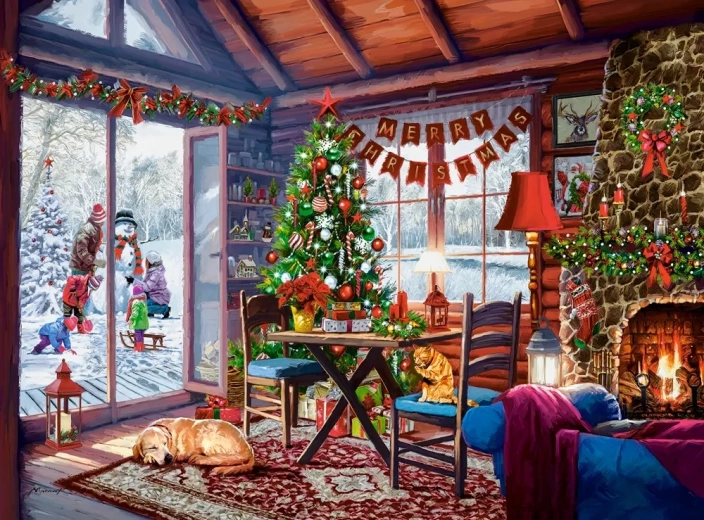 Puzzle Chalet de Noël 2000 pièces CASTORLAND