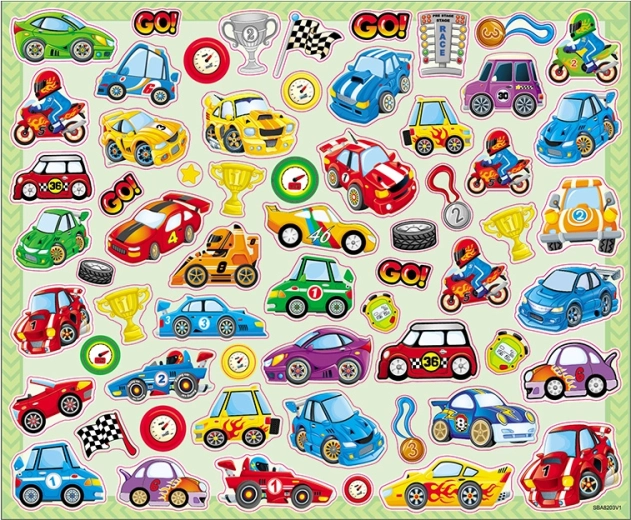 Grandes coloriages avec autocollants – moyens de transport