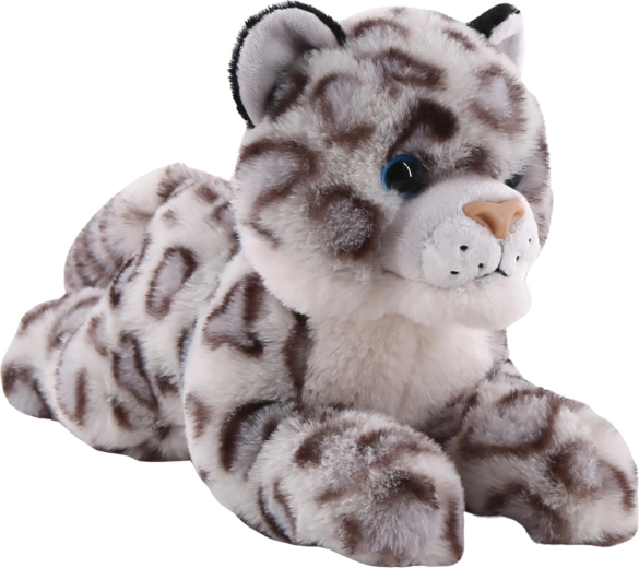 Léopard des neiges en peluche couché 25 cm
