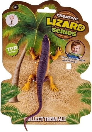 Figurine de lézard orange et violette