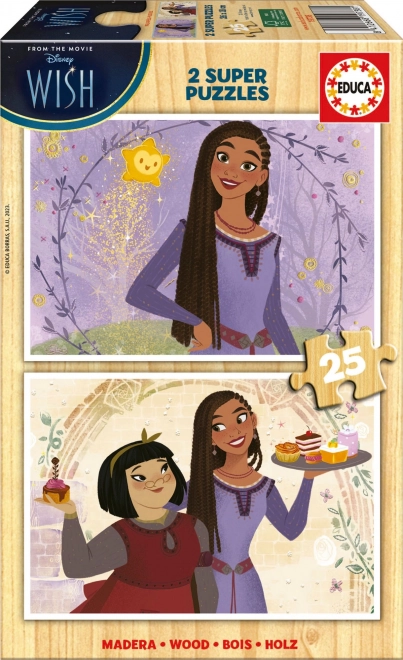 Educa puzzle en bois Souhaits 2×25 pièces