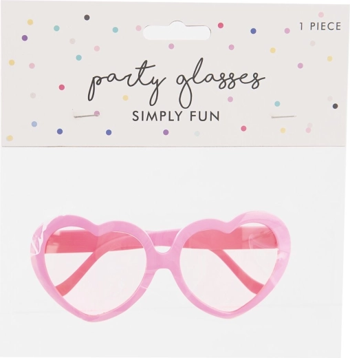 Lunettes de fête roses en forme de cœur 14 × 6 cm