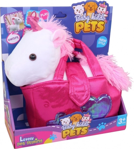 Licorne dans un sac Blanc 22 cm