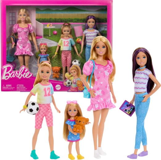 Sœurs Barbie – ensemble de 4 poupées avec accessoires