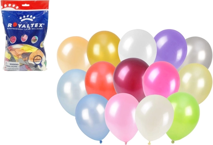 Ballons métallisés 25 cm, assortiment de couleurs, 100 pcs