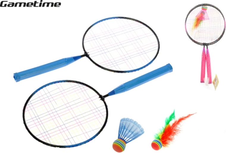 Set de badminton GAMETIME – 2 raquettes et 2 volants dans un filet