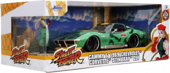 Jada Toys Street Fighter Chevrolet Corvette 1969 1:24 avec figurine Cammy