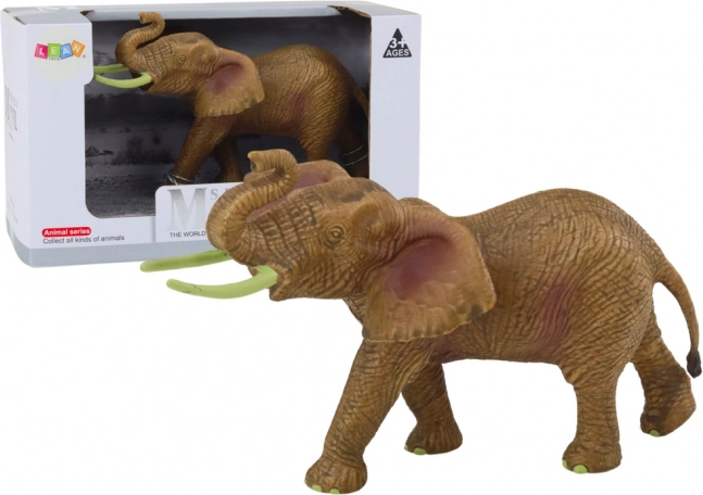 Figurine de collection éléphant d’Afrique trompe levée SAFARI