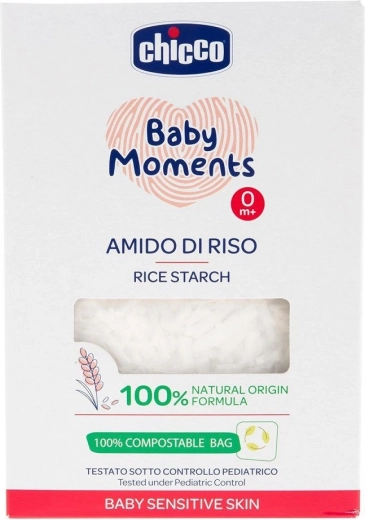 Chicco amidon de riz pour le bain Baby Moments Sensitive 100 % bio 250 g
