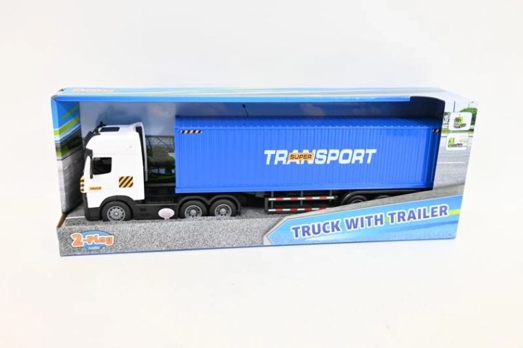 Camion avec remorque et conteneur 38 cm avec lumières et sons