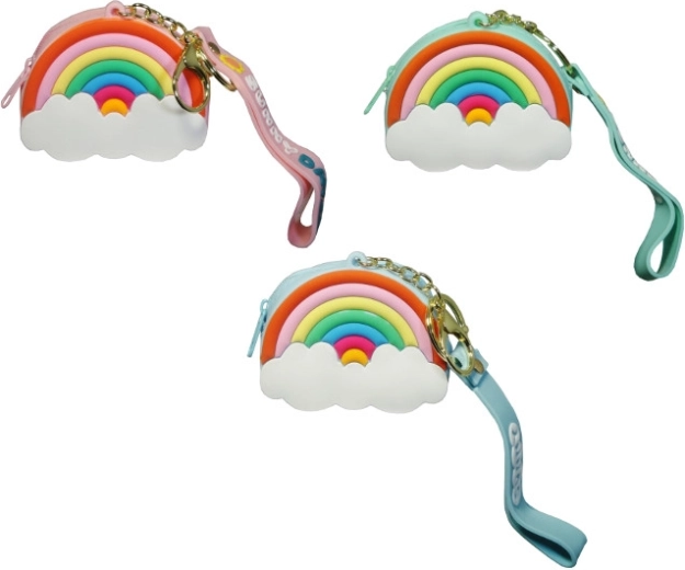 Porte-monnaie arc-en-ciel en silicone pour enfants