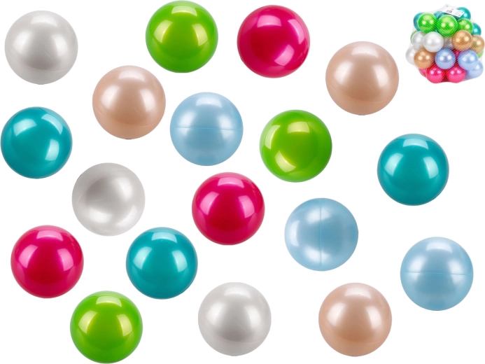 Balles en plastique nacrées pour aire de jeu 8 cm – lot de 40 pièces