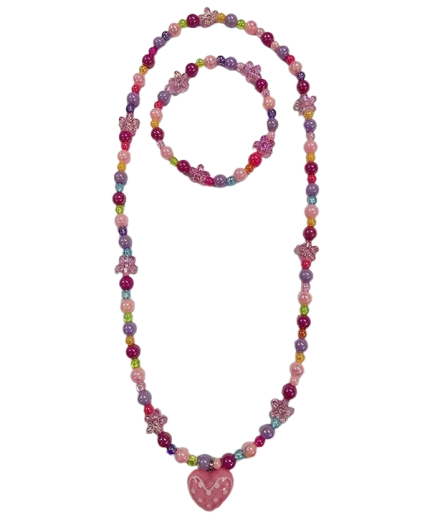 Ensemble de bijoux fleurettes avec pendentif cœur