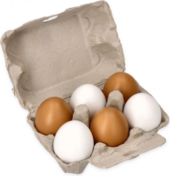 Oeufs en bois en carton, 6 pièces