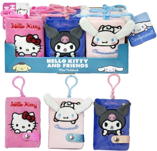 Mini carnet en peluche avec porte-clés