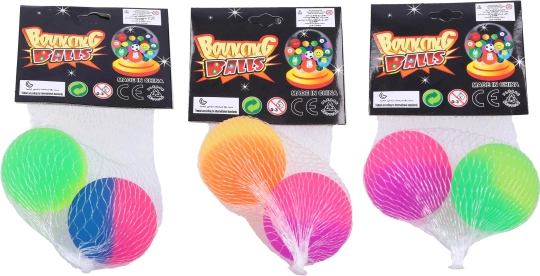 Ballons sauteurs colorés 4 cm - lot de 2 pièces