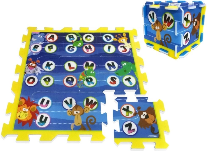 Puzzle en mousse – tapis éducatif alphabet jungle 93 × 93 cm