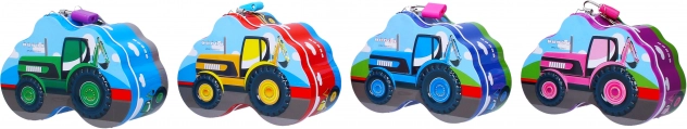 Tirelire en métal avec tracteur 14 × 10 cm