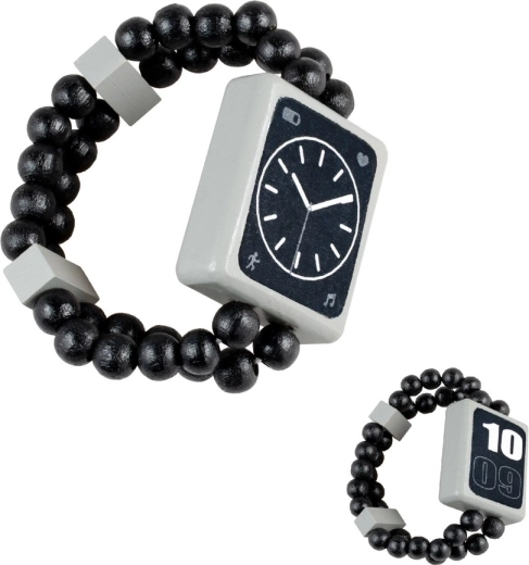 Montre-bracelet en bois réversible Detoa, noire