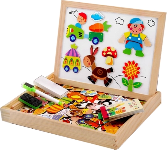 Pièces magnétiques en bois – Ferme 1