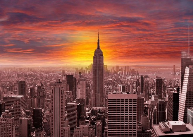 Profitez du Puzzle Coucher de soleil sur la Skyline de New York 1000 pièces