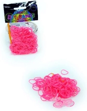 Lot d’élastiques roses pour tisser des bracelets avec crochet et fermoir (250 pièces)