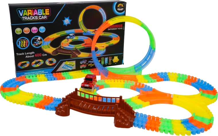 Circuit de course lumineux avec boucle 360°, 179 pièces